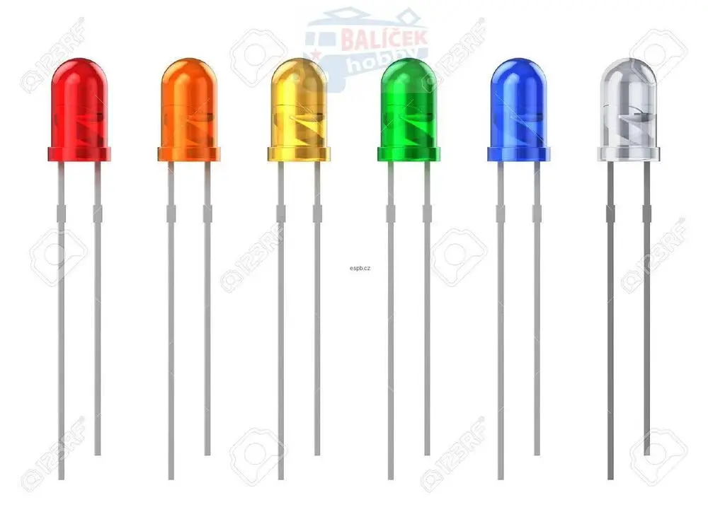 Led dioda - 5mm - teplá bílá