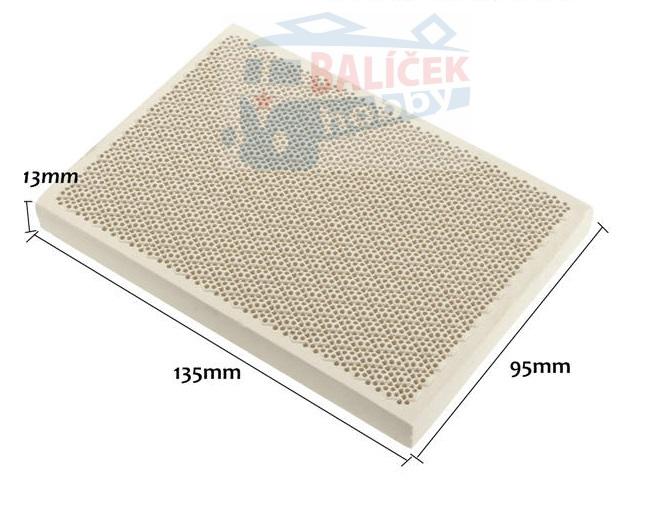 Pájecí letovací keramická deska 135x95x13 mm - zlatnická cihla - II jakost