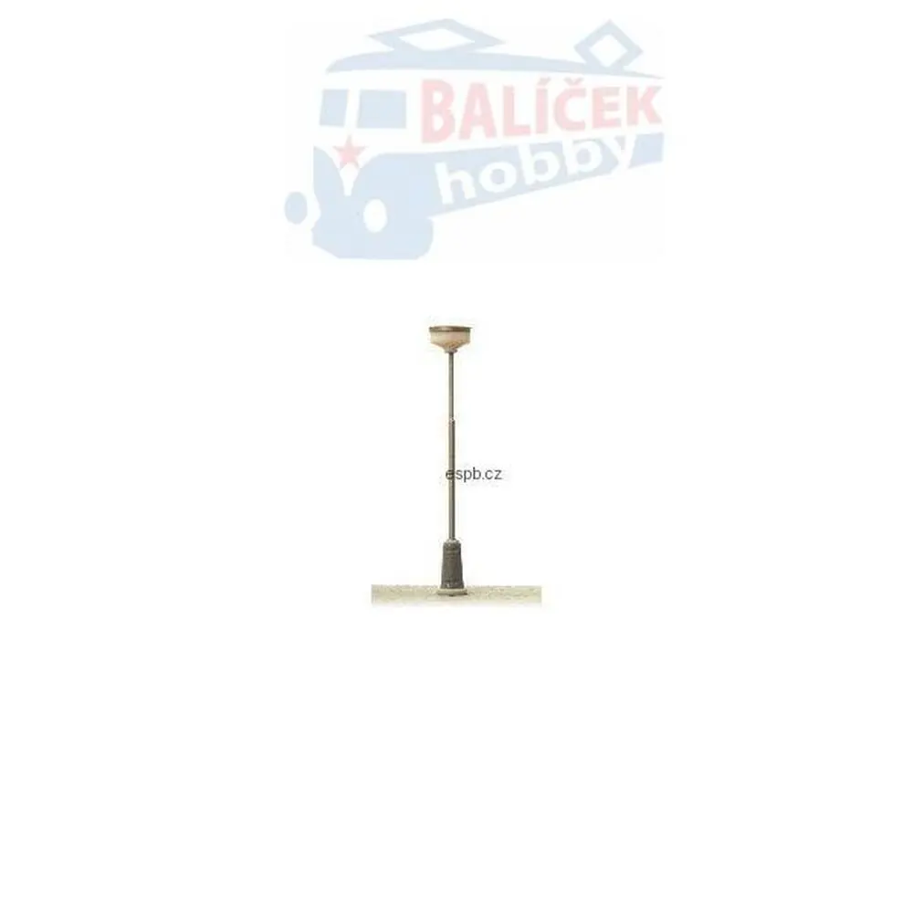 H0 - Parková lampa šedá typ A - bílé světlo 