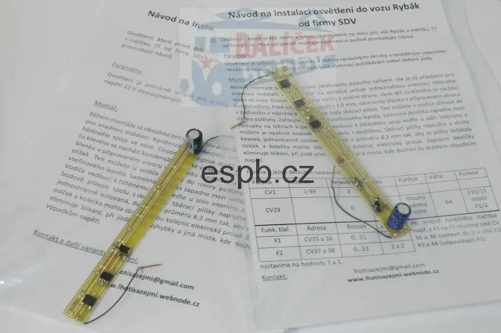 Analogové osvětlení pro osobní vůz Be, 7 oken 1:120