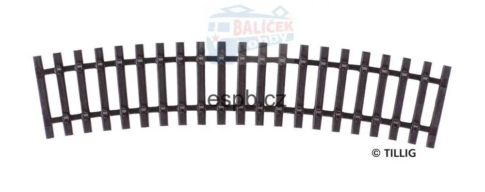 82027 Tillig H0 Bahn - R5 - obloukový pražcový pás R 600 mm/ 15°