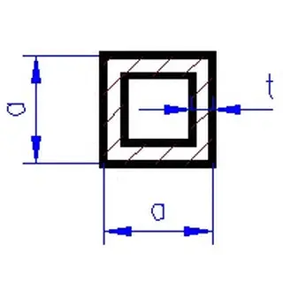 Uzavřený profil dutého čtvercového průřezu - mosazný profil Albion Alloys - 3.2 x 3.2 - 3ks