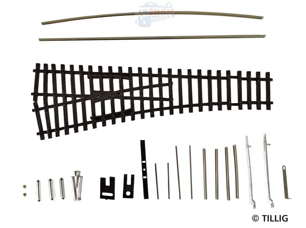 83435 Tillig TT Bahn - EW1 pravá - výhybka pravá 15°, stavebnice Nový typ