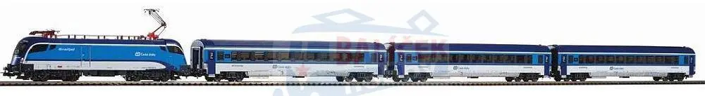 H0 - Start Set - Railjet ČD s 3 os. vozy, kolejivo s podložím, ovladač