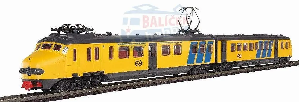 97932 PIKO - H0 - start set s elektrickou jednotkou Hondekop, kolejivo s podložím, 12 x oblouk. kolej, 6 x rovná kolej, trafo + napájení