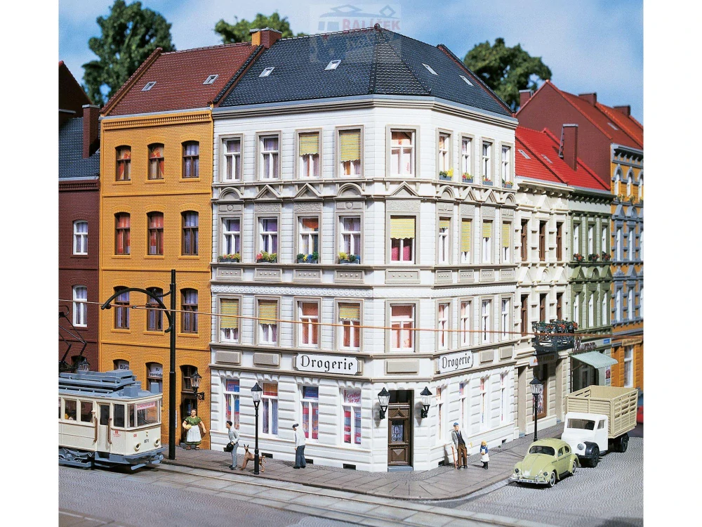 H0 - Rohový dům na ul., stavebnice