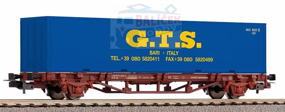 27700 PIKO - Plošinový vůz ložený kontejnerem "GTS" 1x40'