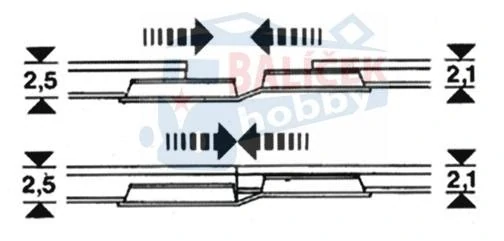 H0 - Přechodová spojka 2,5/2,1 mm - 20 ks