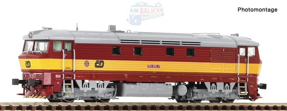 TT - dieselová lokomotiva Bardotka 751 375-7, ČD