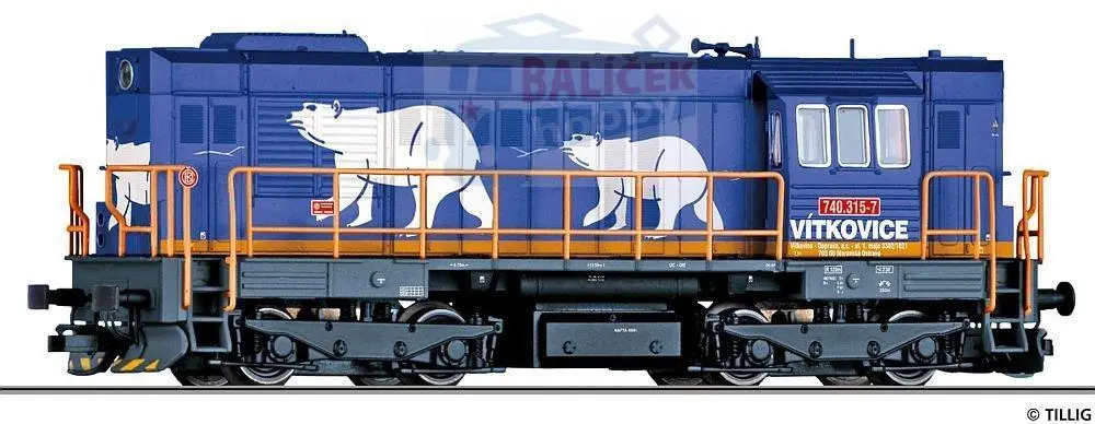 02765 Tillig TT Bahn - Dieselová lokomotiva 740 KOCOUR Vítkovice, ČD