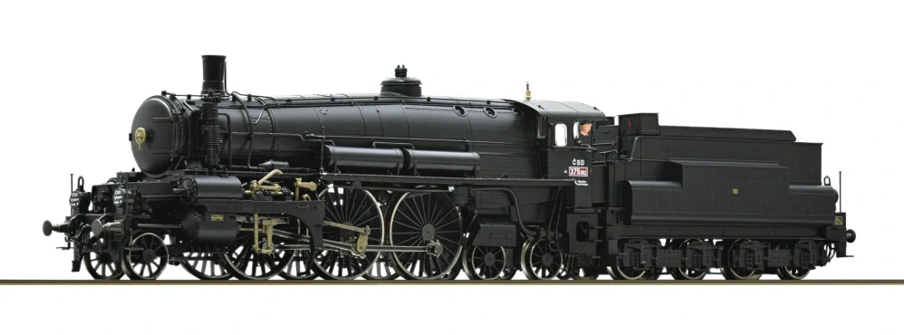 H0 - Parní lokomotiva řady 375 002 Hrboun ČSD
