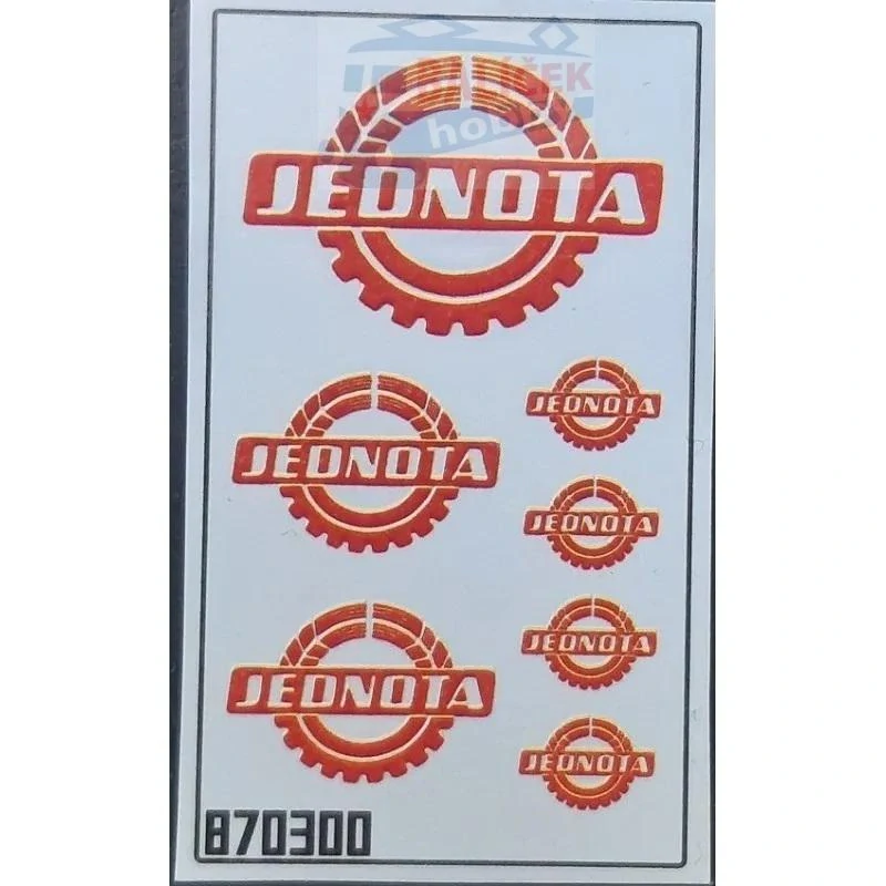 H0 - Logo Jednota - například pro výlohy - obtisk