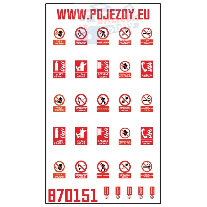 H0 - Výstražné značky požární - typ 1