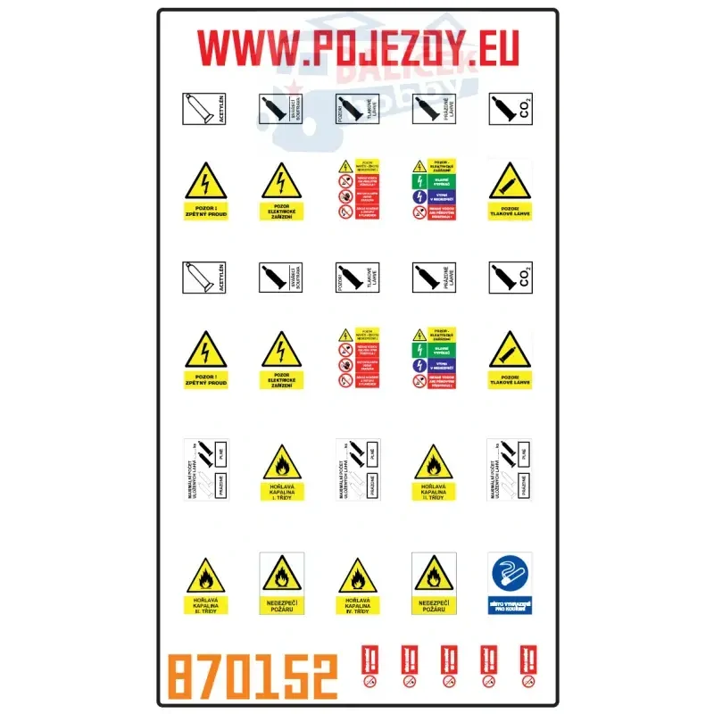H0 - Výstražné značky tlakové lahve a hořlaviny
