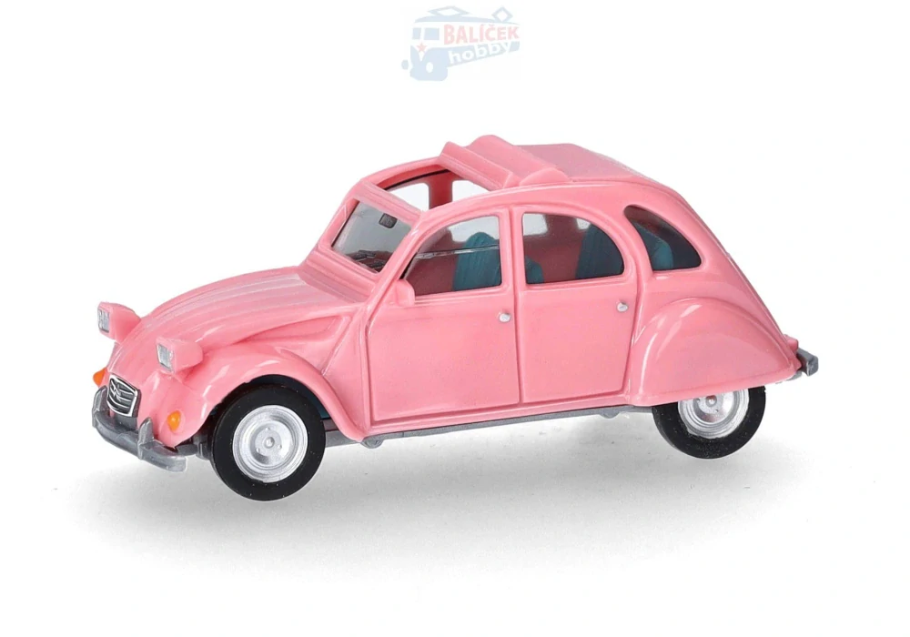 H0 - Citroen 2CV, otevřený, světle růžový