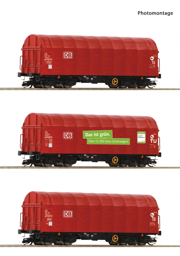 TT - Sada 3 plachtových vozů "Das ist grün" DB AG