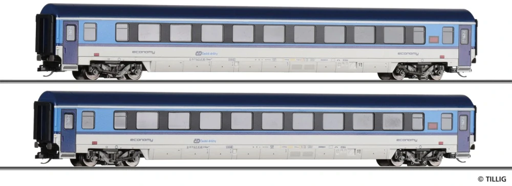 TT - 2 rychlíkové vozy 2. třídy Bmpz 891 ČD k Railjet
