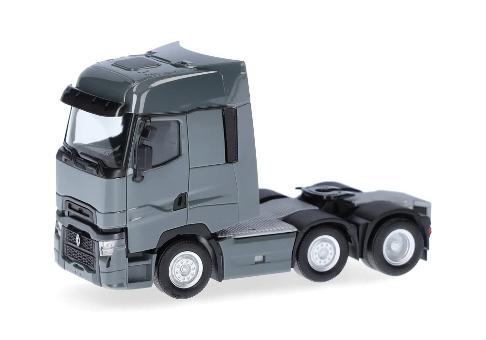 H0 - Renault T Facelift tahač s podvozkem, 3 nápravy, šedý