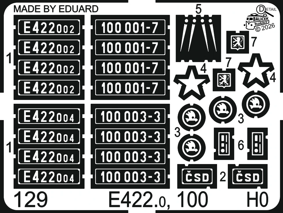 H0 - E422.002, 004, 100 001-7, 003-3 - nebarvená