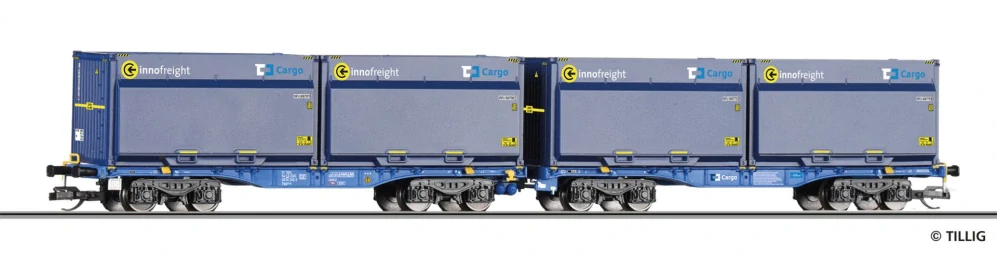 TT - Dvojitý plošinový vůz InnoWaggon ČD Cargo, Ep. VI