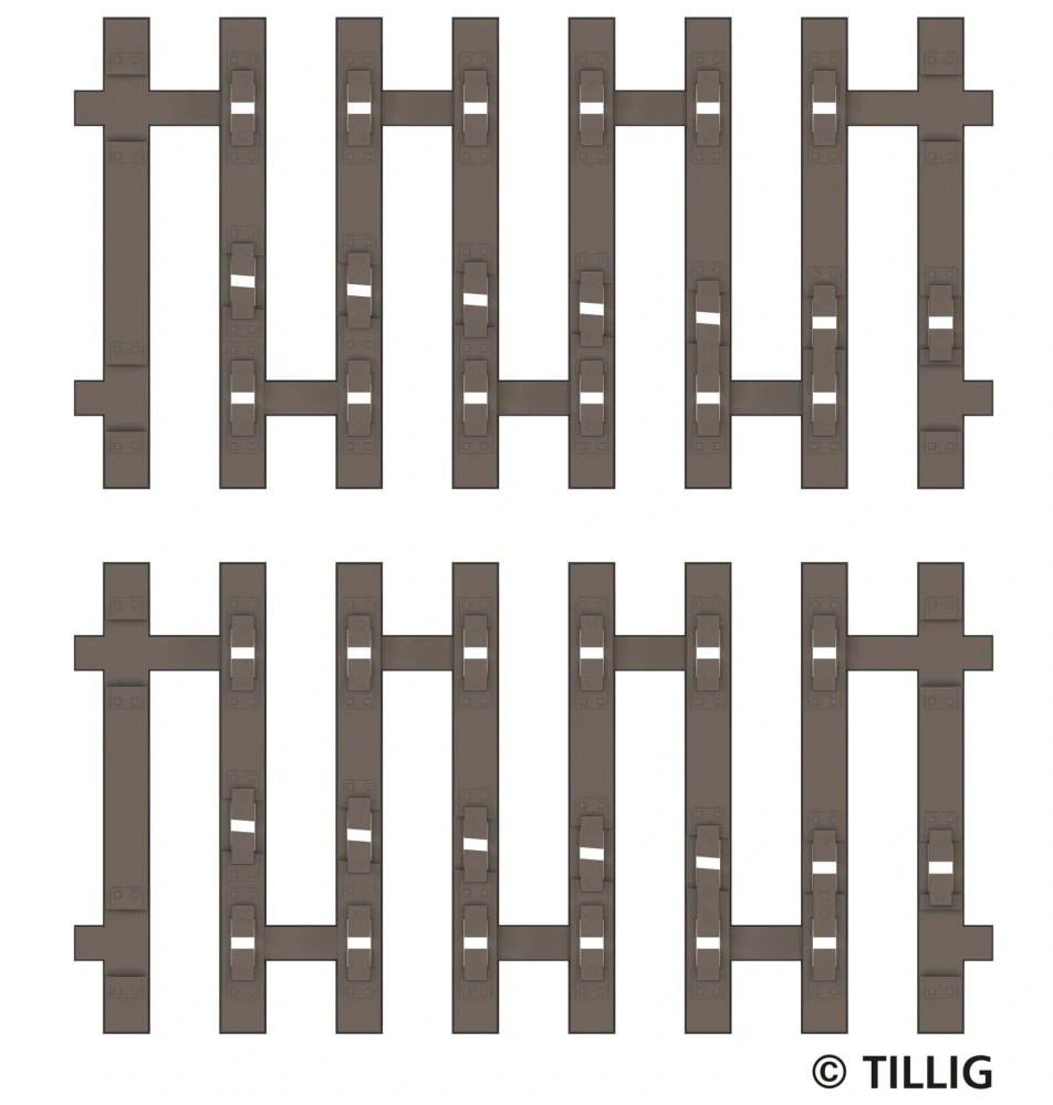 TT - Flexibilní pražcový pás mostovky, (jednostranný) 2 x 41,5mm PRAVÝ