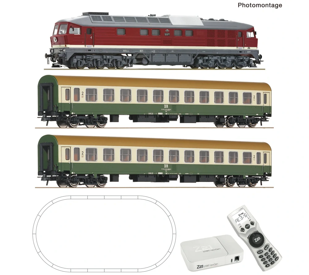 H0 - Z21 newGen startset: Lokomotiva BR132 + 2 vozy, z21 + MultiMaus, Geoline kolejivo