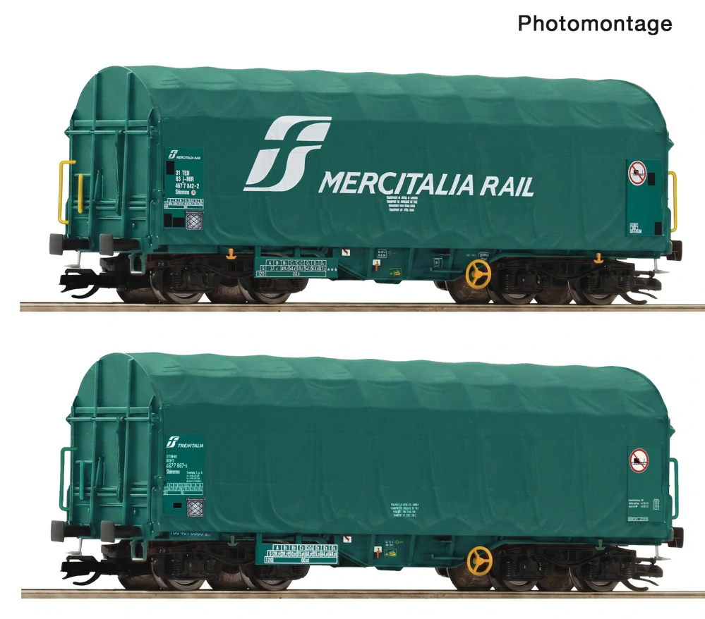 TT - 2dílná sada plachtových vozů Mercitalia Rail