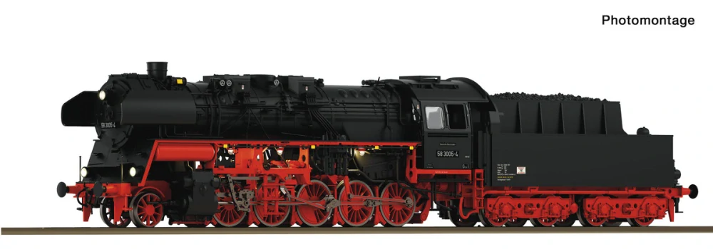 H0 - DCC/ZVUK/KOUŘ Parní lokomotiva 58 3005-4, DR