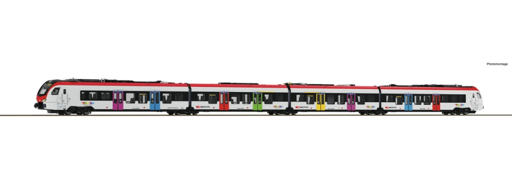 H0 - DCC/ZVUK 4dílná sada: Elektrická motorová souprava „FLIRT Evo“, Thurbo