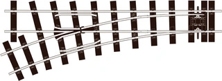 SL-E692 PECO - L výhybka, úhel odbočení 22,5°, R 965 mm, délka 369 mm