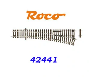 H0 - Roco Line 2,1 mm Výhybka pravá, úhel odbočení 15°, délka 230 mm, R=odbočení 873,5mm, úhel srdcovky 10,8