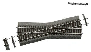 H0 - Křižovatka K15 - 230 mm / 15° s imitací štěrku, nová srdcovka