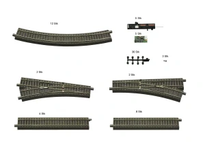 H0 - DCC kolejový set GeoLine s přestavníky, dekodéry