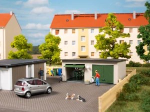 H0 - Dvojgaráž s koly a okny