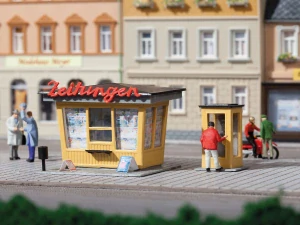 H0/TT - Novinový stánek a tel. budka