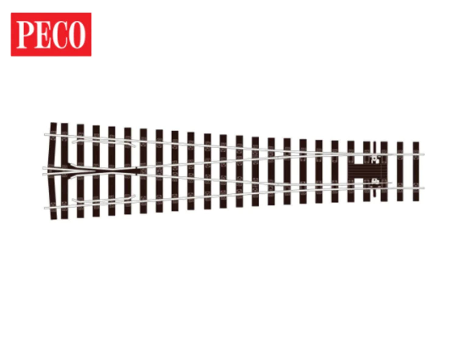 SL-E797BH PECO - symetrická výhybka, úhel rozevření 8°, R 1828 mm, d. 584 mm