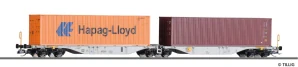 TT - Kontejnerový vůz Sggmrs 747 DB AG, 2x 40‘ kont. Hapag, Ep. V