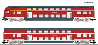 6280008 Roco - TT - 2-dílný set patrových vozů, DB AG