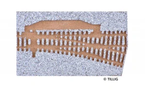 86361 Tillig TT Bahn - Štěrkové podloží šedé pro EW1 pravá