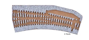 86366 Tillig TT Bahn - Štěrkové podloží šedé pro IBW levá