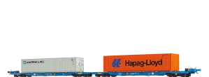 H0 - Kontejnerový vůz Sffggmrrss36 "MAERSK - Hapag-Lloyd" AAE