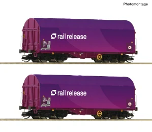 TT - 2dílná sada: Vagony s posuvnými plachtami Rail Release