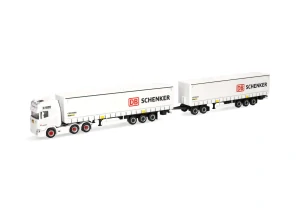 H0 - Chladírenský návěs Scania CR 20 HD s druhým přívěsem (dlouhý nákladní vůz) "DB Schenker" (Švédsko)
