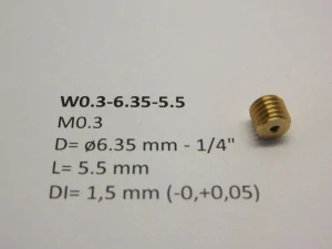 M0.3 D=ø6.35 L=5.5 DI=1.5 mm