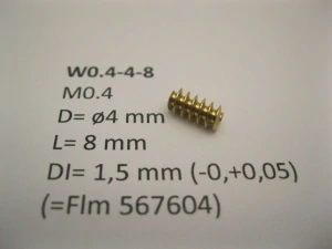 M0.4 D=ø4 L=8 DI=1.5 mm (=Flm 567604) Brass