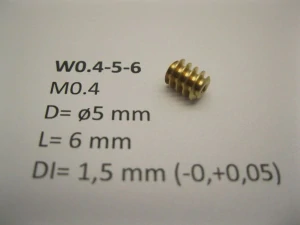 M0.4 D=ø5 L=6 DI=1.5 mm