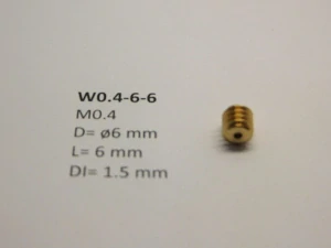 M0.4 D=ø6 L=6 DI=1.5 mm