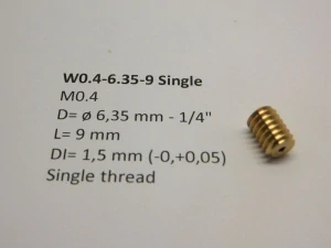 M0.4 D=ø6.35 L=9 DI=1.5 mm single