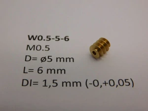 M0.5 D=ø5 L=6 DI=1.5 mm