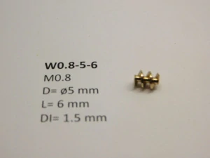 M0.8 D=ø5 L=6 DI=1.5 mm